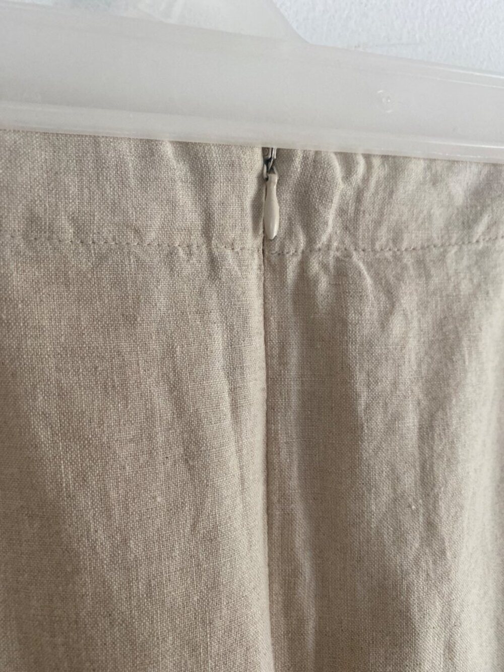 Vintage Cherokee Beige Linen Blend Skirt With Embroidered Hem Size 14 - Picture 4 of 6